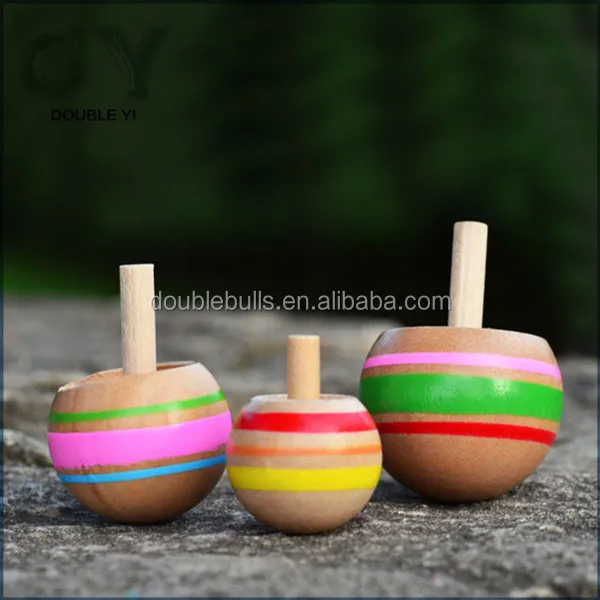 Top quality Promotional toy wooden spinning tops