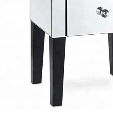 Мебель для спальни, прикроватный столик с двумя выдвижными ящиками и зеркальными деревянными ножками