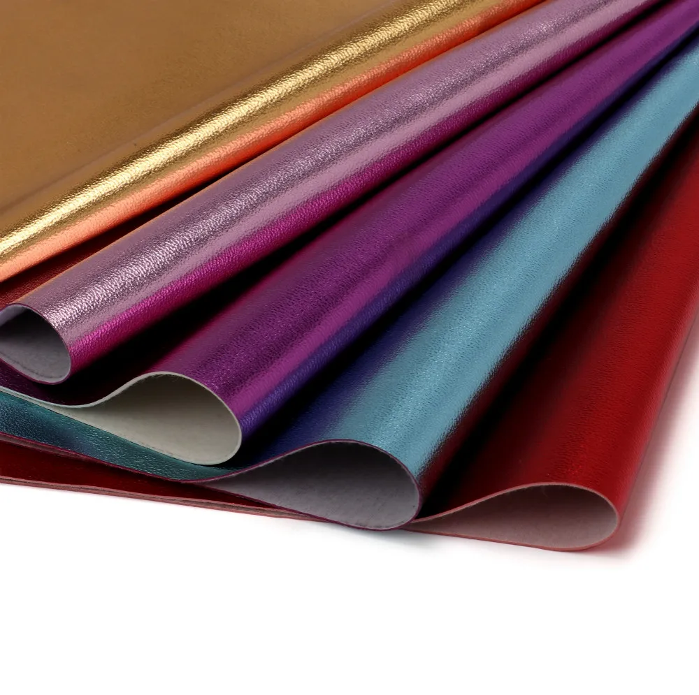 nonwoven backing good handing felling litchi grain metal pu synthetic leather for making bags