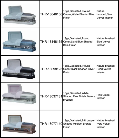 THR-18098125 Metal funeral products casket with sofa cushion