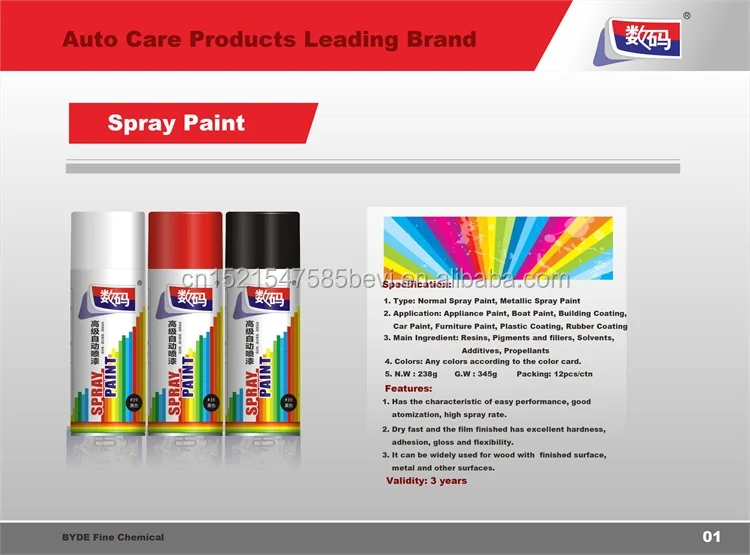 
Quality Fast Dry Color Spray Paint Aerosol 