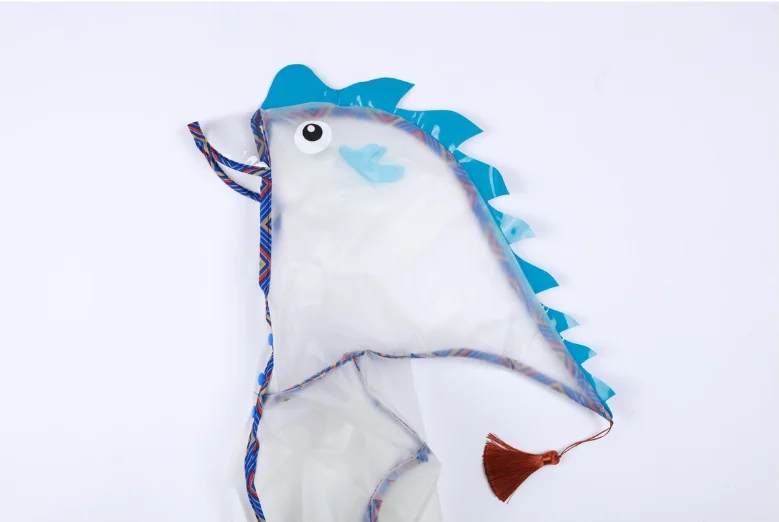 2022 new stylish dragon cute kids  transparent TPU raincoat for children
