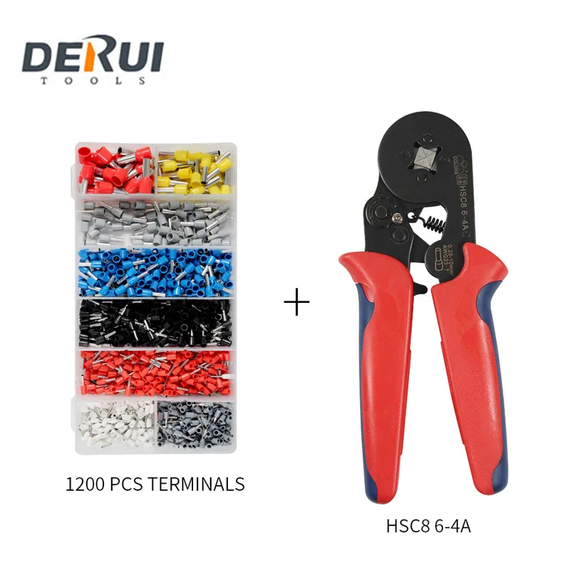 
HSC8 6-4A MINI-TYPE SELY-ADJUSTABLE CRIMPING PLIERS FOR TUBULAR BARE TERMINALS 