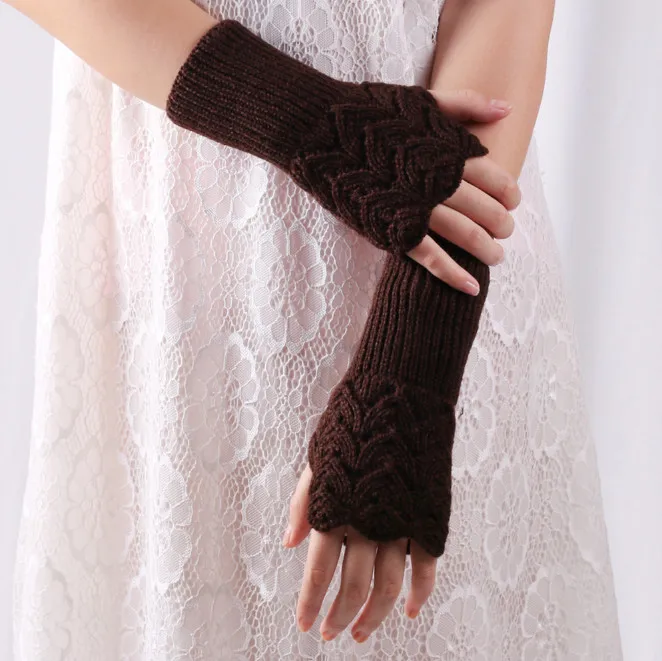 
Winter Warm Arm Mitten Womens Half Fingerless Wrist Knit Glove 