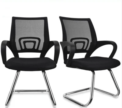 sled base  middle back  cyber cafe computer internet bar office  chair for meeting conference room and visitor