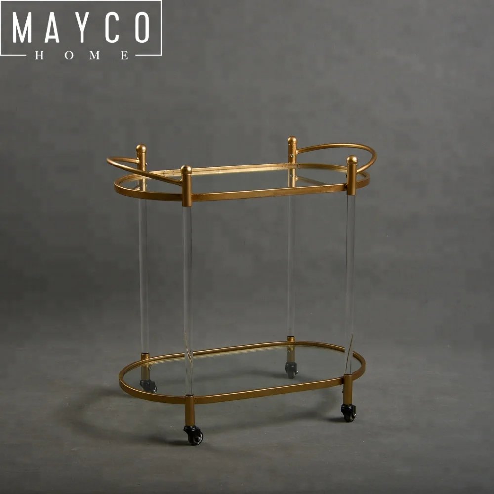 Mayco Gold Bar Furniture,Acrylic Lucite Gold Bar Cart