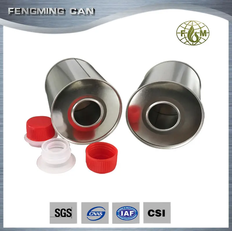 1 Liter empty round metal tin can/rectangular cans/quart plastic tin can with lids for oil