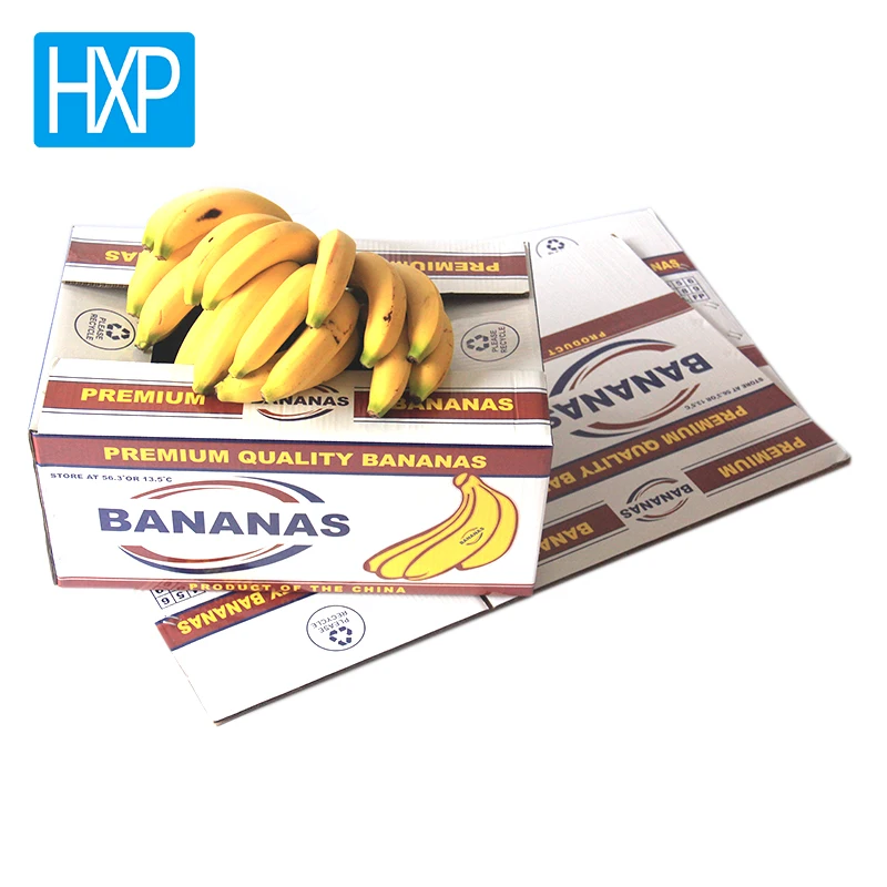 Customized size corrugated banana carton packaging box with lid for fruit