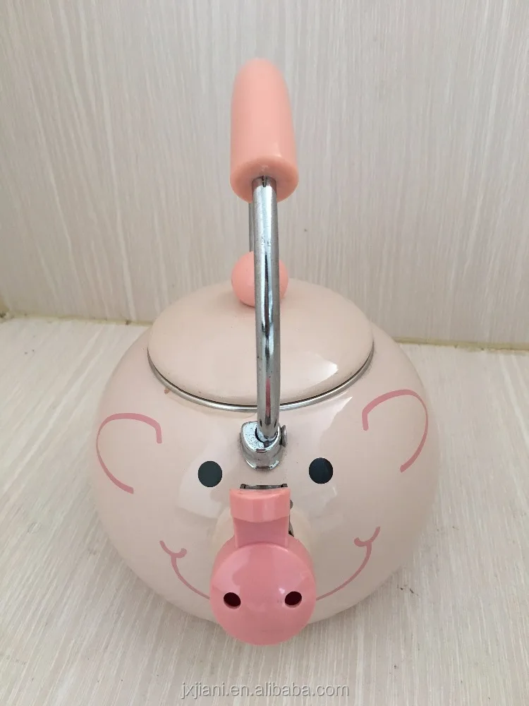 
Cute Piggy Style Kettle Enamel Kettle Whistling Kettle High Quality 
