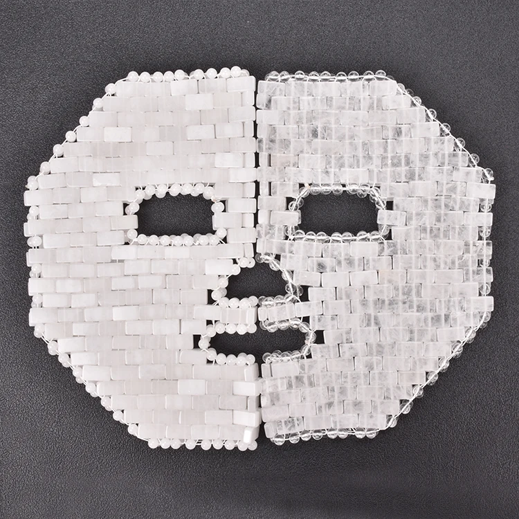 Wholesale natural  jade massage beauty pure clear quartz eye mask