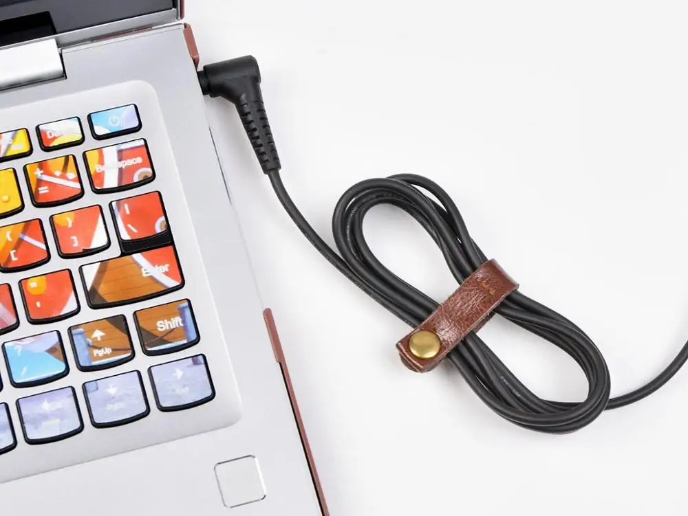 
Handmade Leather Earphone Cord Organizer Cable Straps Earbuds Wrap Cord Manager Cable Winder USB Cable Keeper 