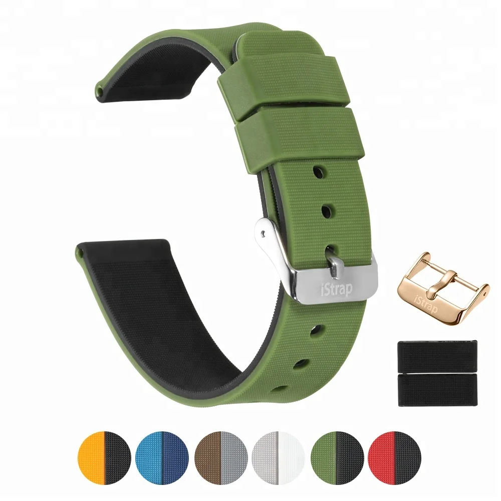 Wholesale High Quality Double Color Smart Watch Bracelet 2018 Replacement Soft Silicone Wristband Sport Watch Band Strap