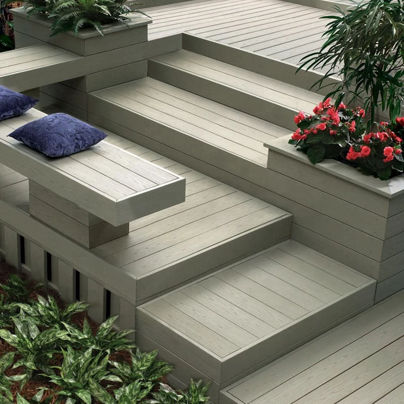 Fentech Wood Textured Waterproof PVC Vinyl Outdoor Plastic Composite Decking