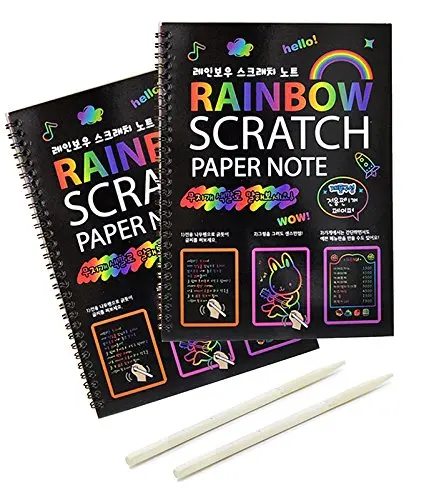 
Scratch Art Rainbow Notebooks, Scratch It Off Paper Activity Set for Kids, Scratchboard Arts & Crafts Kits Scratch Art Notebooks 