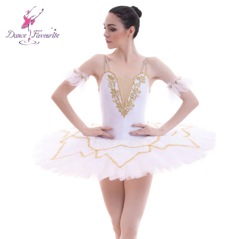 White professional classical ballet tutu costume for girls solo dance ballerina dress BLL046