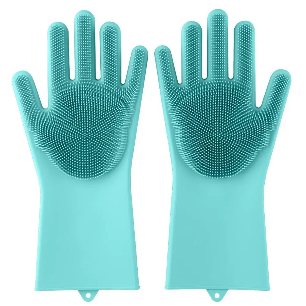 Термостойкие Волшебные силиконовые перчатки с моющим скребком
