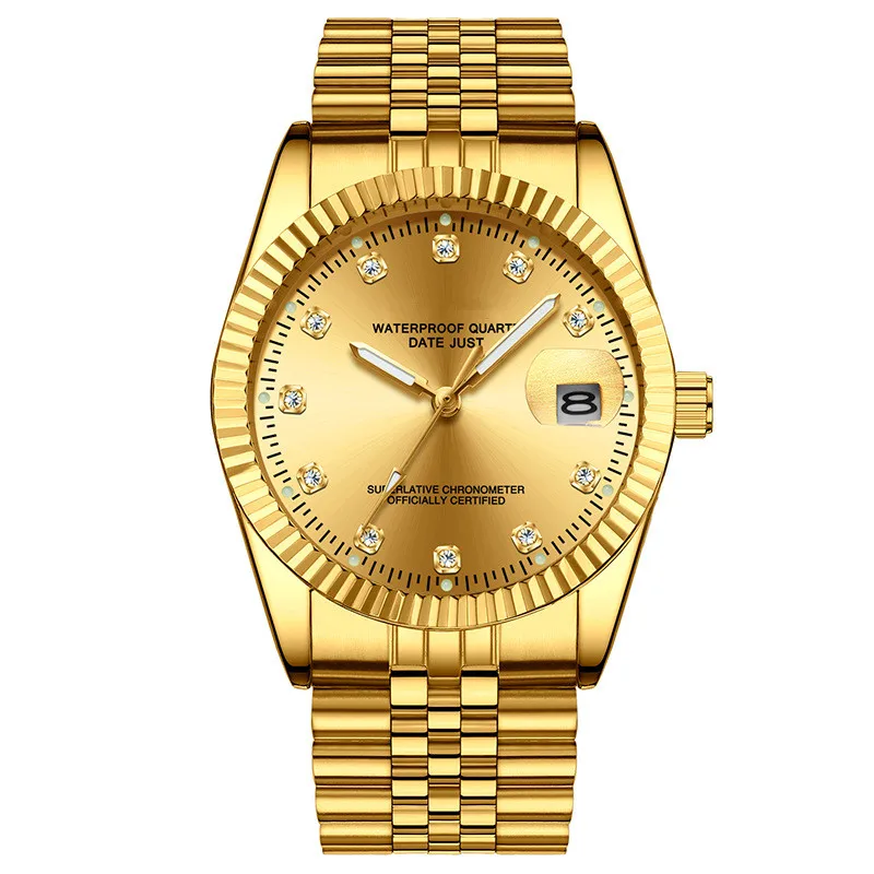 
New high quality gold role date men gold water proof wrist watch 