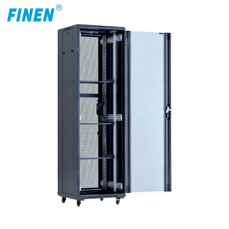 Glass Door CCTV Racks Cabinet 19 inch server rack cabinet with PDU Shelf and PATCH PANEL
