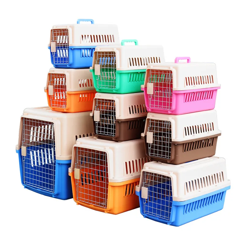 
IATA Regulated Airline Approved Portable Plastic Large Pet Dog Cat Air Travel Sky Kennel Carrier Crate Cage 170133 