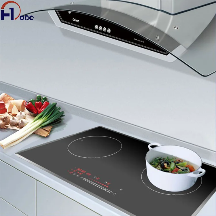 Кристальная катушка две пластины встроенная инфракрасная Wok плита H-one экран дисплея черная электрическая Лучистая горелка 3 года Ce