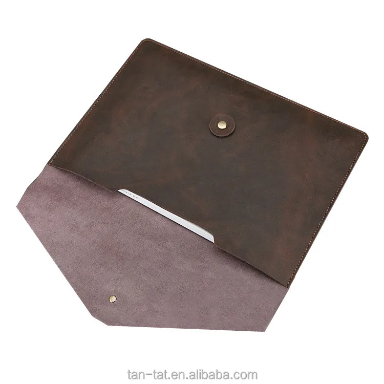 A4 Men File Easy Carry Real Leather Folder
