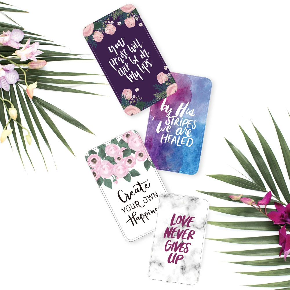 
New Design Small Quote Cards Flower Printing Paper Greeting Gift Card 