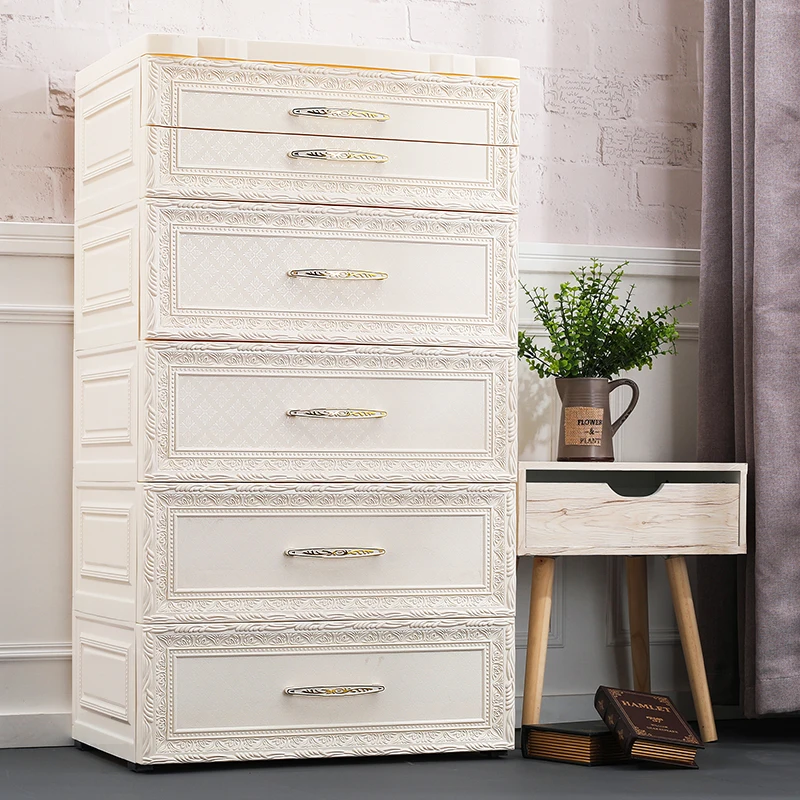 
European Wardrobe Bedroom 5-drawer Baby Plastic Drawer Cabinet 