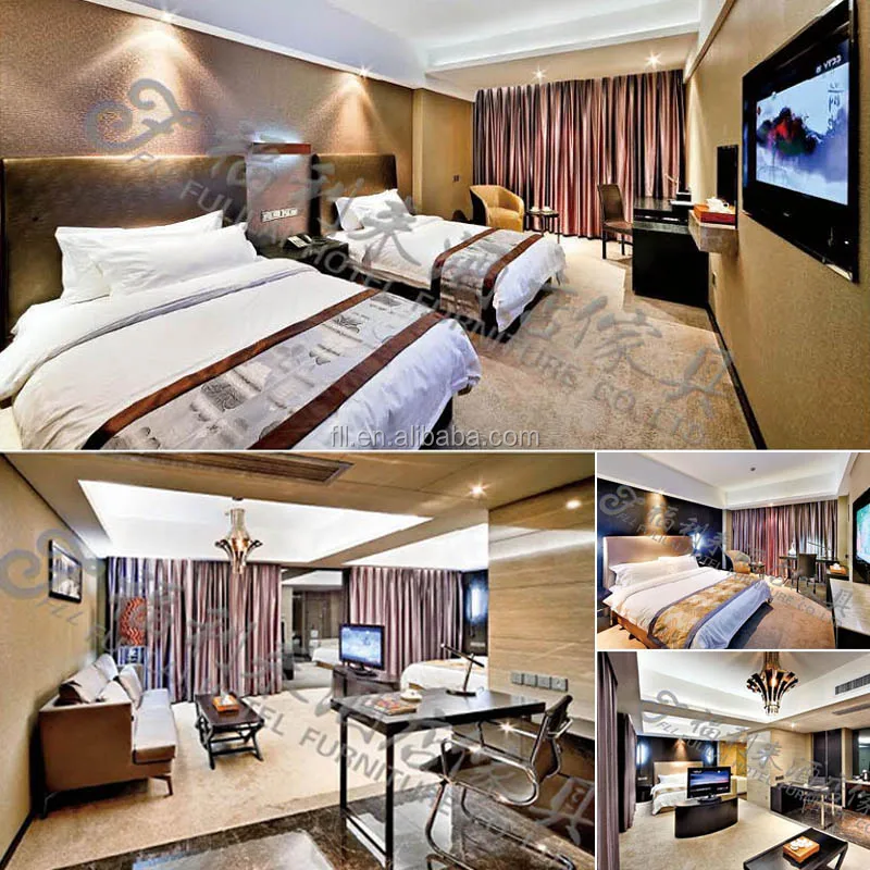 5 star Contemporary hotel furniture /bedroom set in contemporary bedroom design (FLL-015)