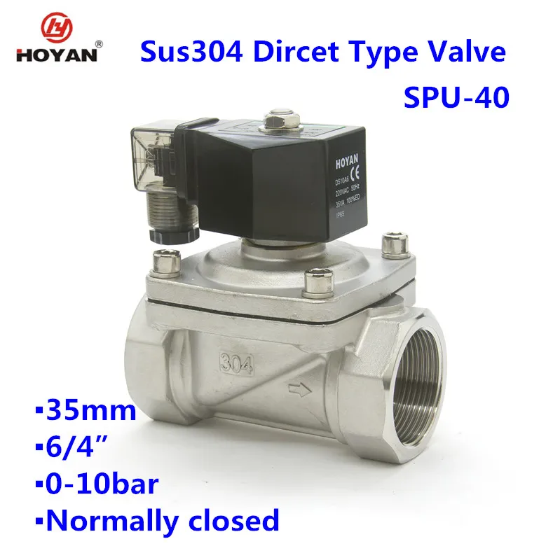 Водяной электромагнитный клапан 1,5 дюйма 40 мм