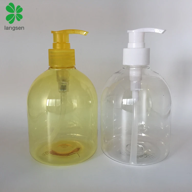 PET plastic 16 oz 500ml hand wash soap liquid bottles with soap dispenser, shampoo bottles