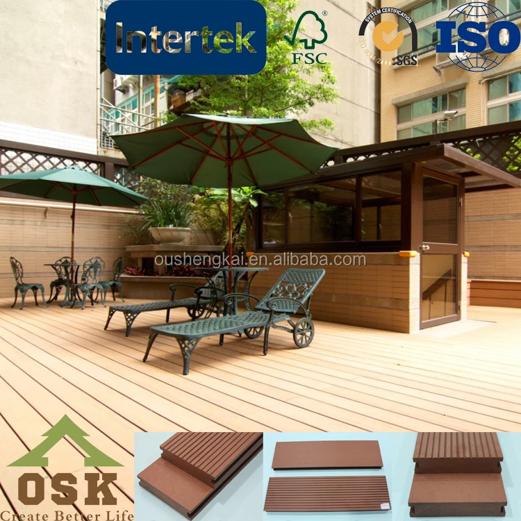WPC garden house outdoor deking floor hot sale solid floor