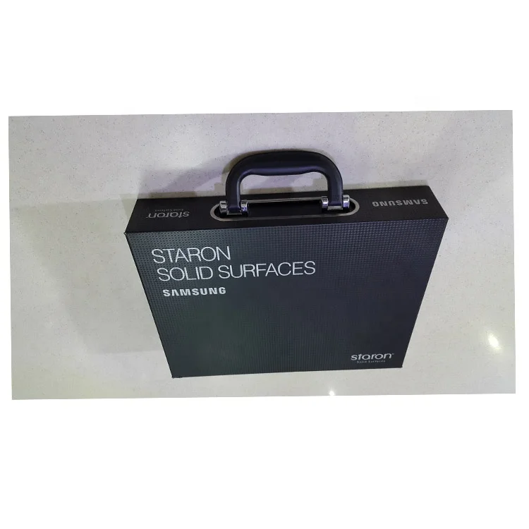 China manufacturer natural stone handle box sample case counter top glass display case display box cardboard sample box