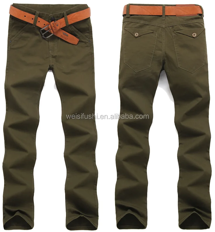 wholesale cheap khaki/green/wine/black/navy man trousers/customize 100% cotton mens long chino pants