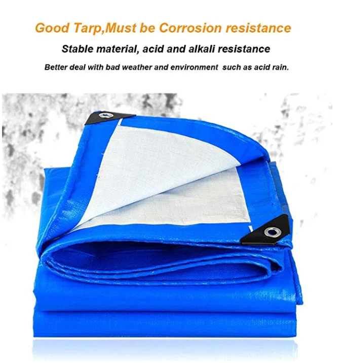 Heavy Duty PE Tarpaulin Waterproof Blue Tarp Sheet