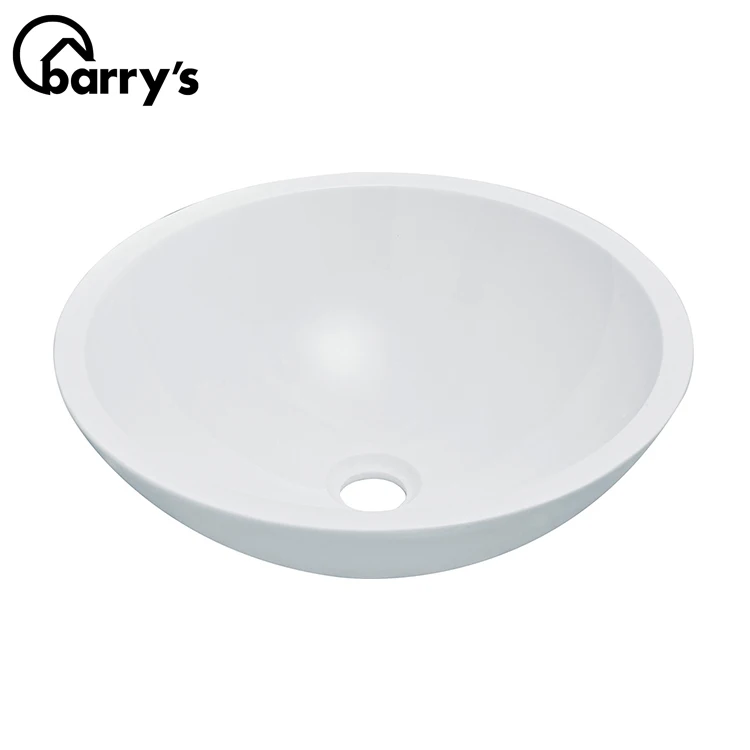 
modern european style wholesale pure white round shape 19mm tempered glass bowl 