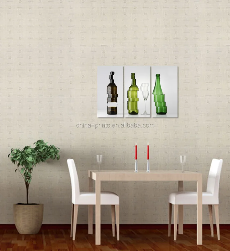 HD Printed Canvas Wall Decor Beer Bottle And Champain Glass Modern Art Photo Wall Picture for Dining Room Bar Decoration