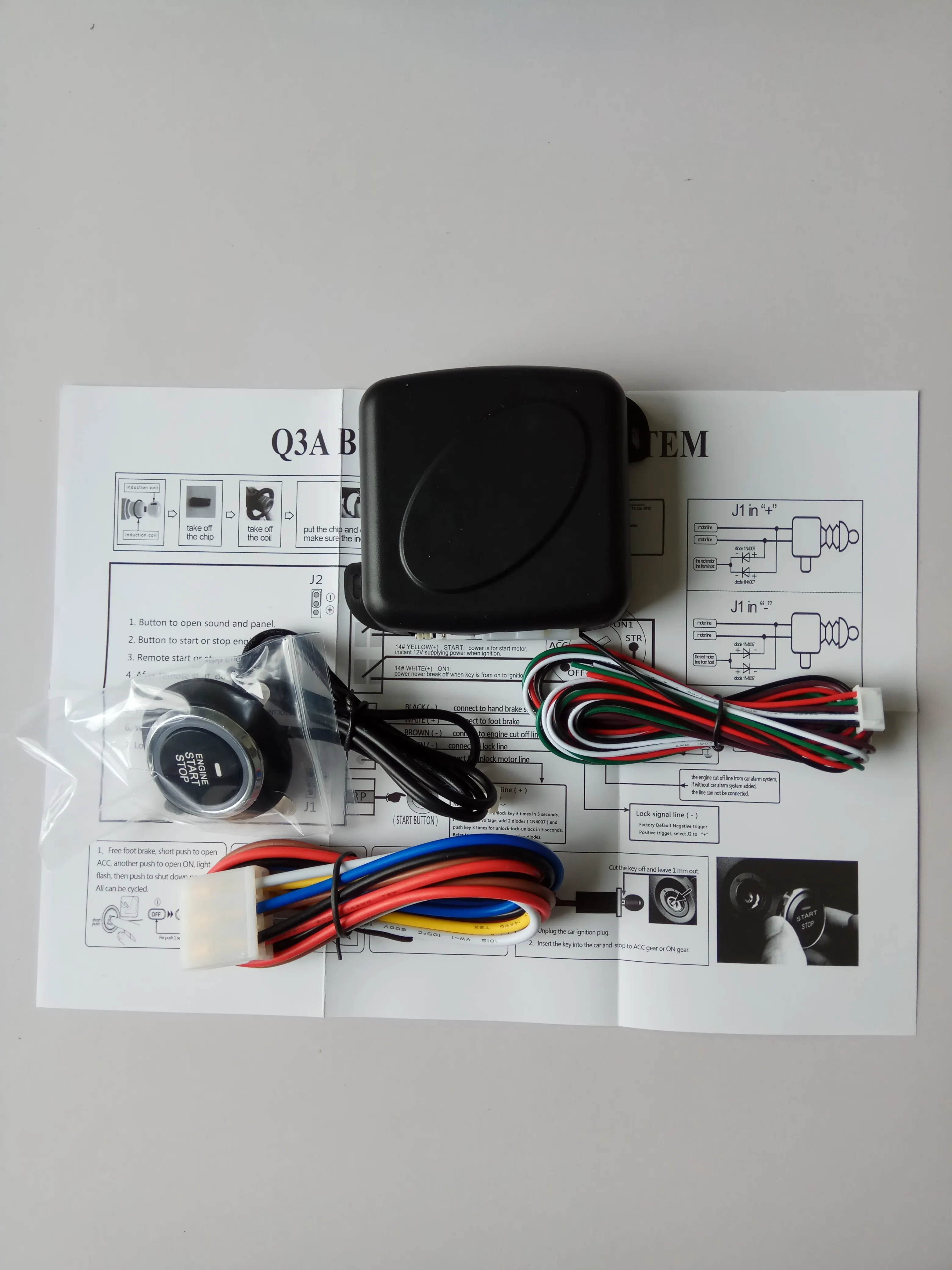 
Car Engine push start stop button system with remote start function for car alarm 