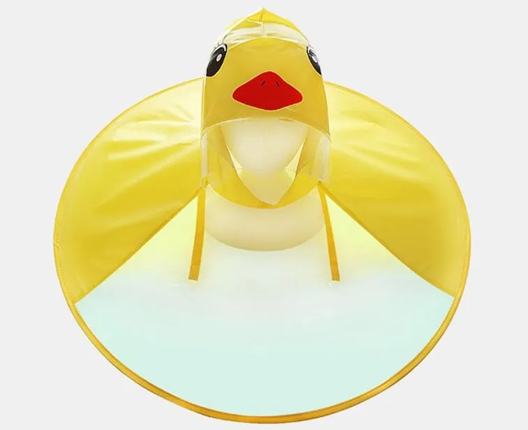 KM OEM Creative Children Rain Hat Foldable Upper Raincoat Hanging Umbrella Hat for children