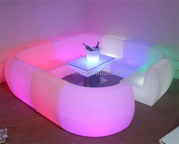 
rotomolded plastic glowing led sofa form led home bar just like nightclub furniture 