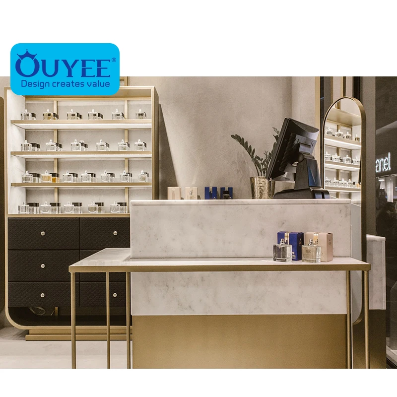 Perfume Display Shelf Shop Interior Design Decoration Furniture Perfume Display Cabinet Perfume Showcase Display Table