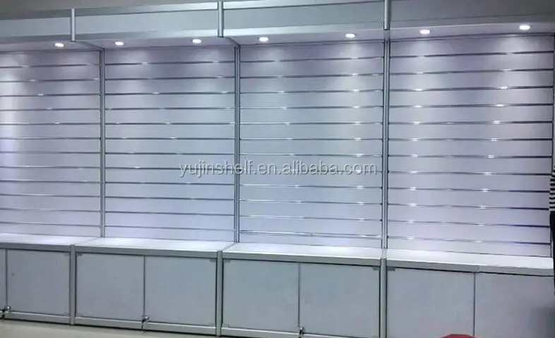 High quality store slatwall display rack shelves for cell phone accessory