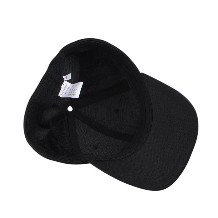 Custom black elastic band flex closed back fit baseball cap cotton mesh trucker hat