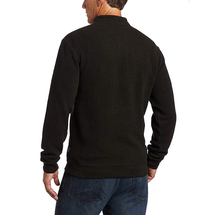 7gg Machine Wash Classic-fit thermal stand collar with zip placket leather pull Bromley quarter Zipper Closure Wool Sweaters Men