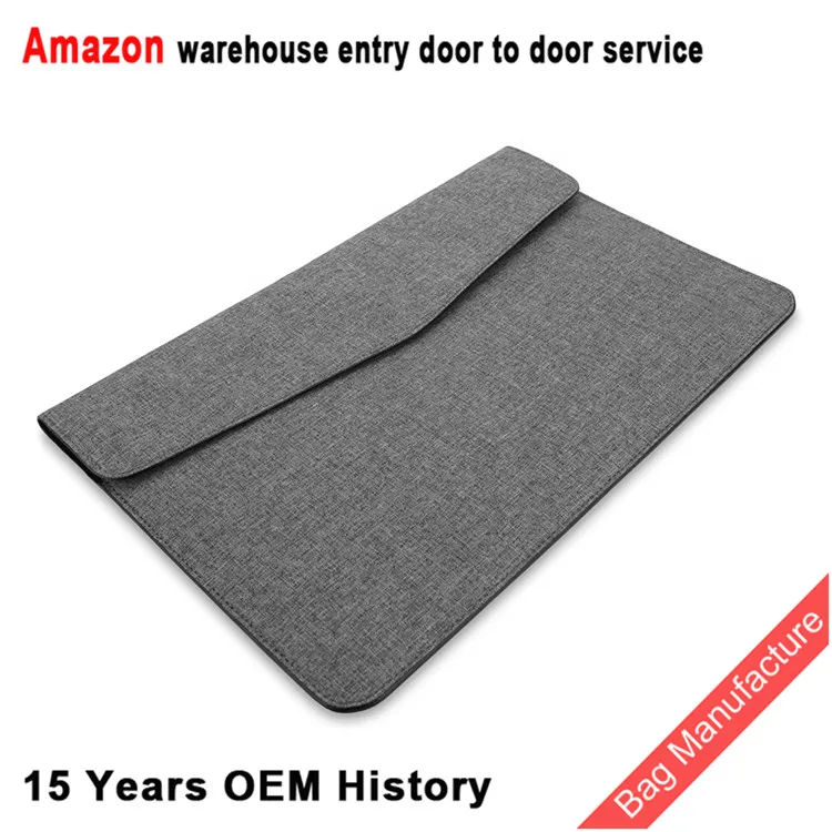 
Envelop design 15 inch canvas laptop sleeve cover 