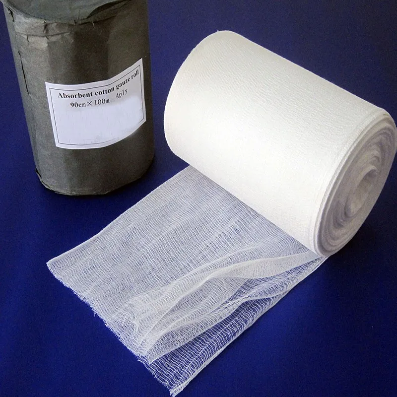 Medical printed cotton gauze fabric 4 ply roll ISO/CE certificate