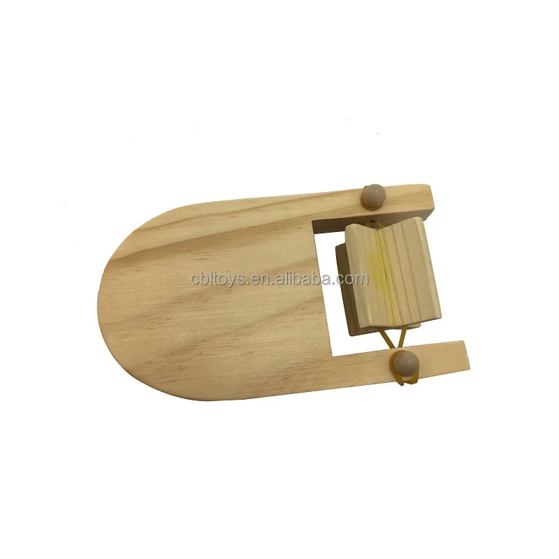 DIY rubber band wooden paddle science educational toys boat for children learning