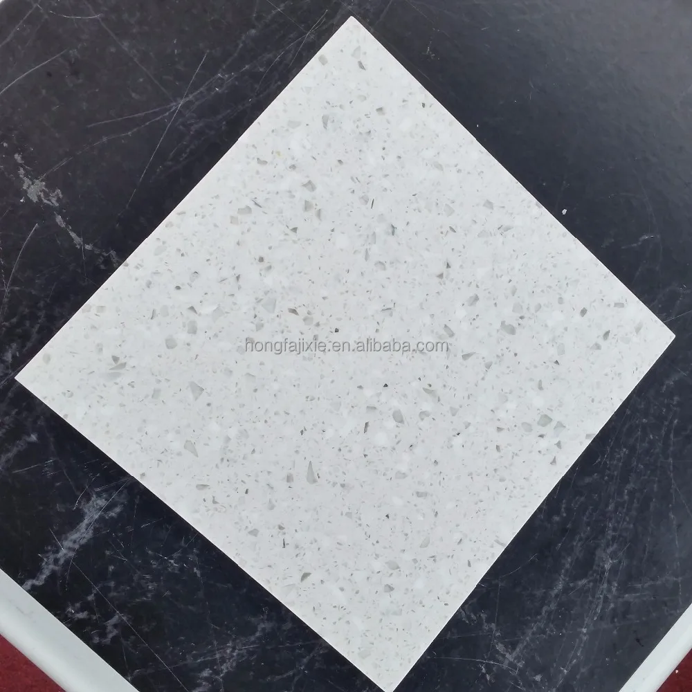 Free samples polished quartz slab / sparkle white quartz countertop with high hardness