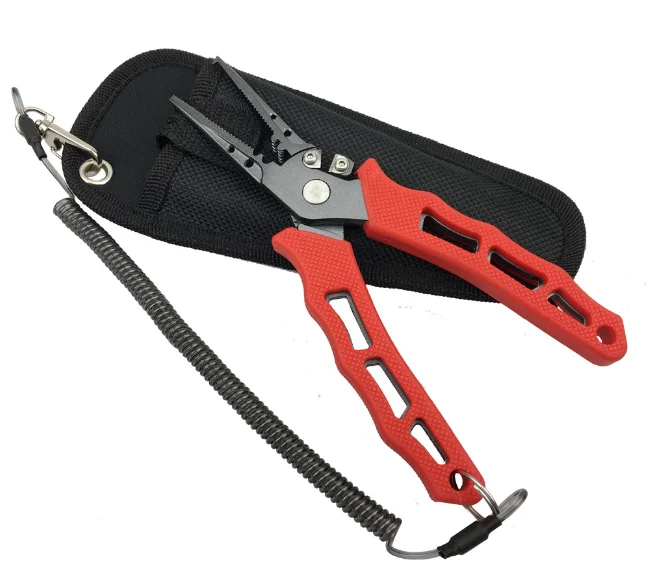 with Non-slip TPR handle,for lure\fly\boating fishing,tools, Muti-Function Fishing Pliers Hook Remover Split Ring