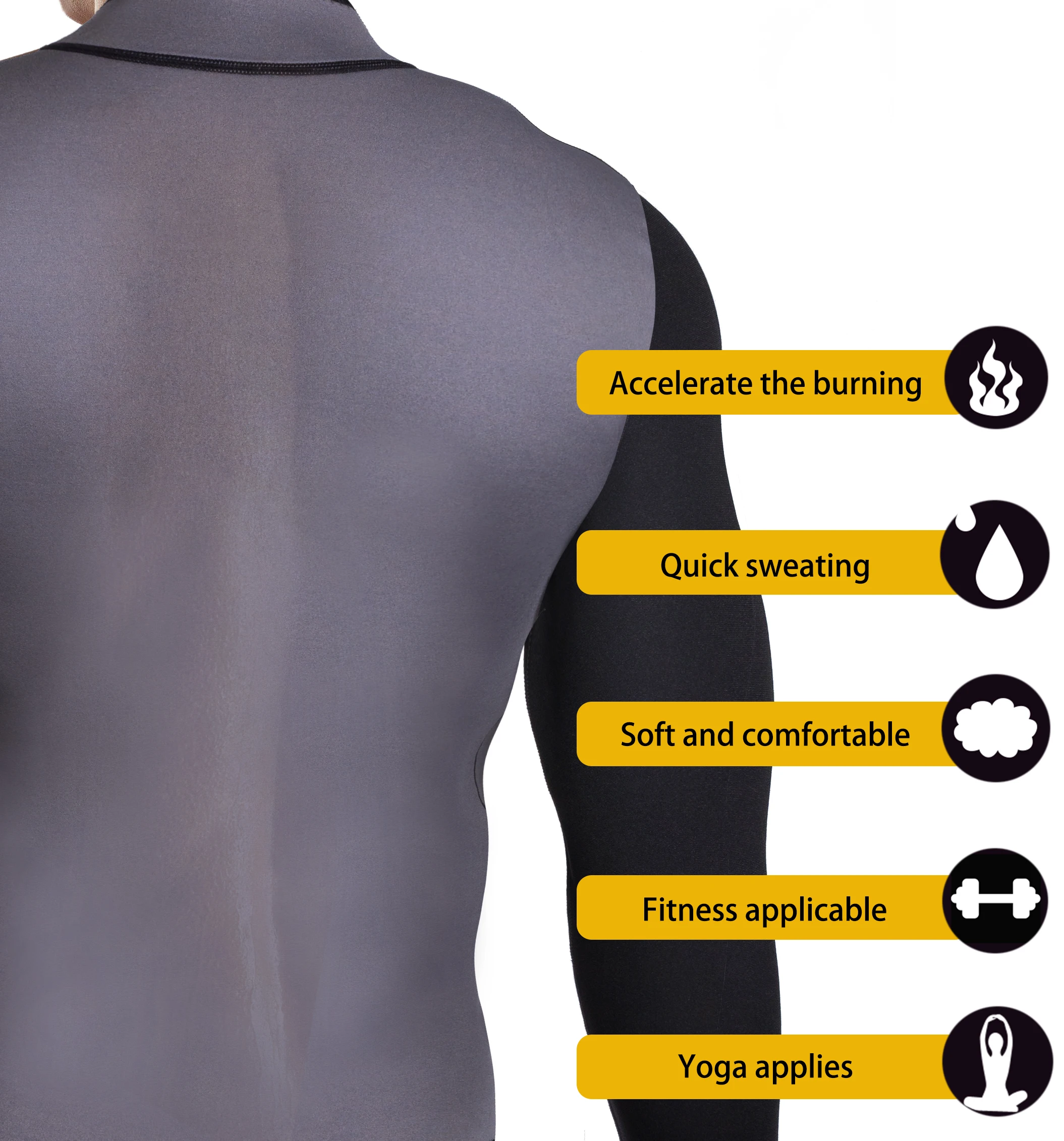 Мужской неопреновый гидрокостюм, куртка с молнией спереди и длинными рукавами, тренировочная майка для плавания, подводного плавания, куртка для серфинга, жилет для воркаута