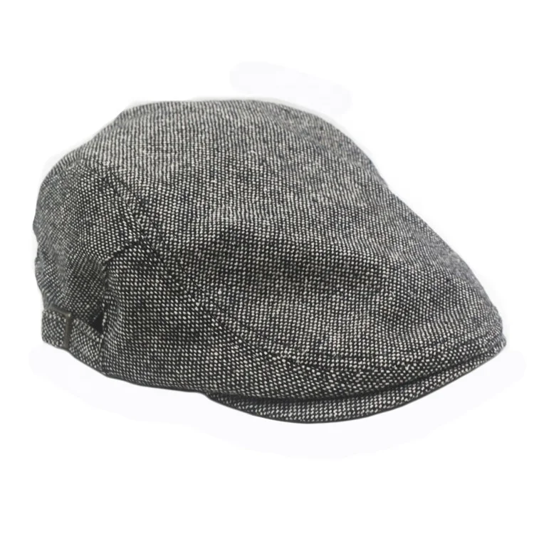 Custom Black mens golf driving flat cabbie beret color promotional stone washed cotton Plaid Cabbie Gatsby Newsbay Cap